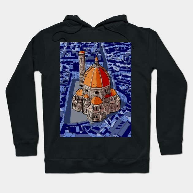 San Lorenzo Florence Italy Illustration Hoodie by Wall-Art-Sketch